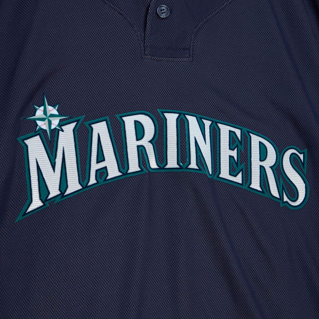 Men's Seattle Mariners Ichiro Suzuki Navy Big & Tall Cooperstown Mesh Batting Practice MLB Baseball Jersey - view 3