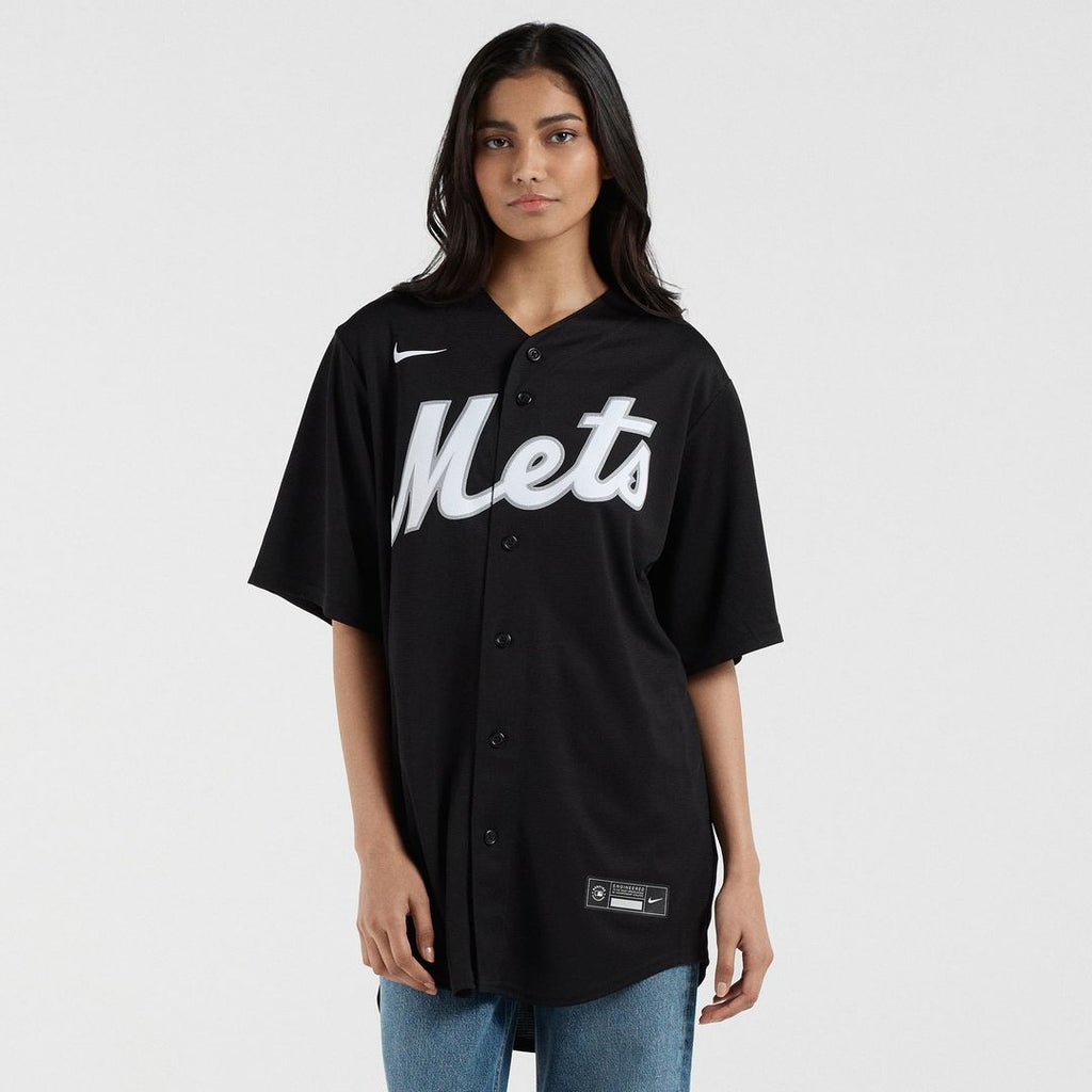 Men's New York Mets Francisco Lindor Black Replica MLB Baseball Jersey - view 6