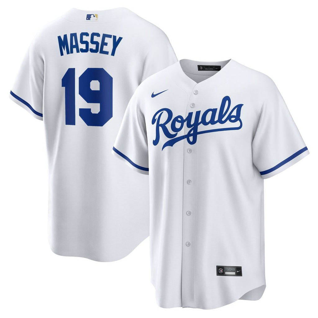 Men's Kansas City Royals Michael Massey White Home Replica MLB Baseball Jersey - view 1