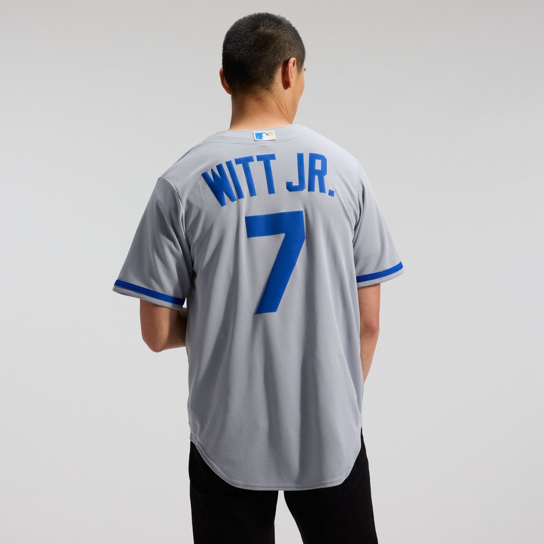 Men's Kansas City Royals Bobby Witt Jr. Gray Road Replica MLB Baseball Jersey - view 3