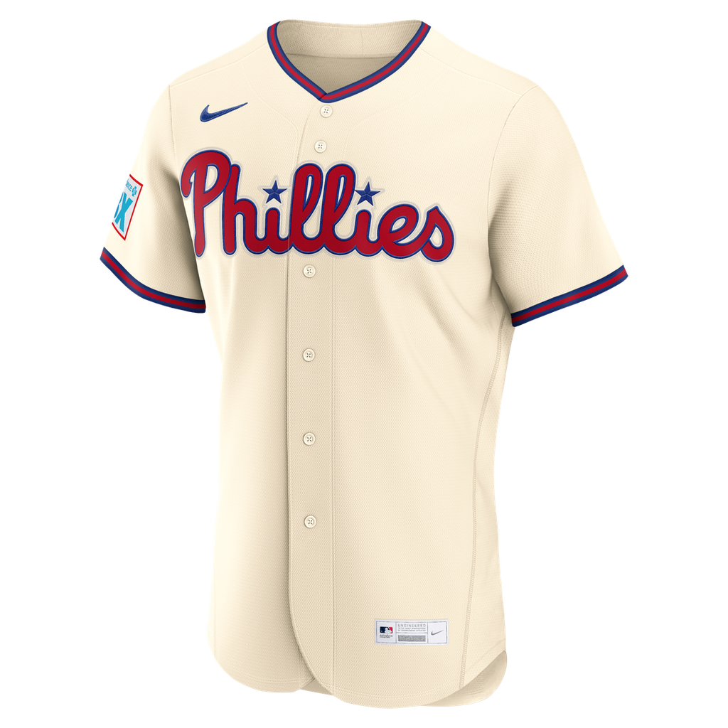 Men's Philadelphia Phillies Bryce Harper Cream Alternate Sponsor Patch MLB Baseball Jersey - view 5