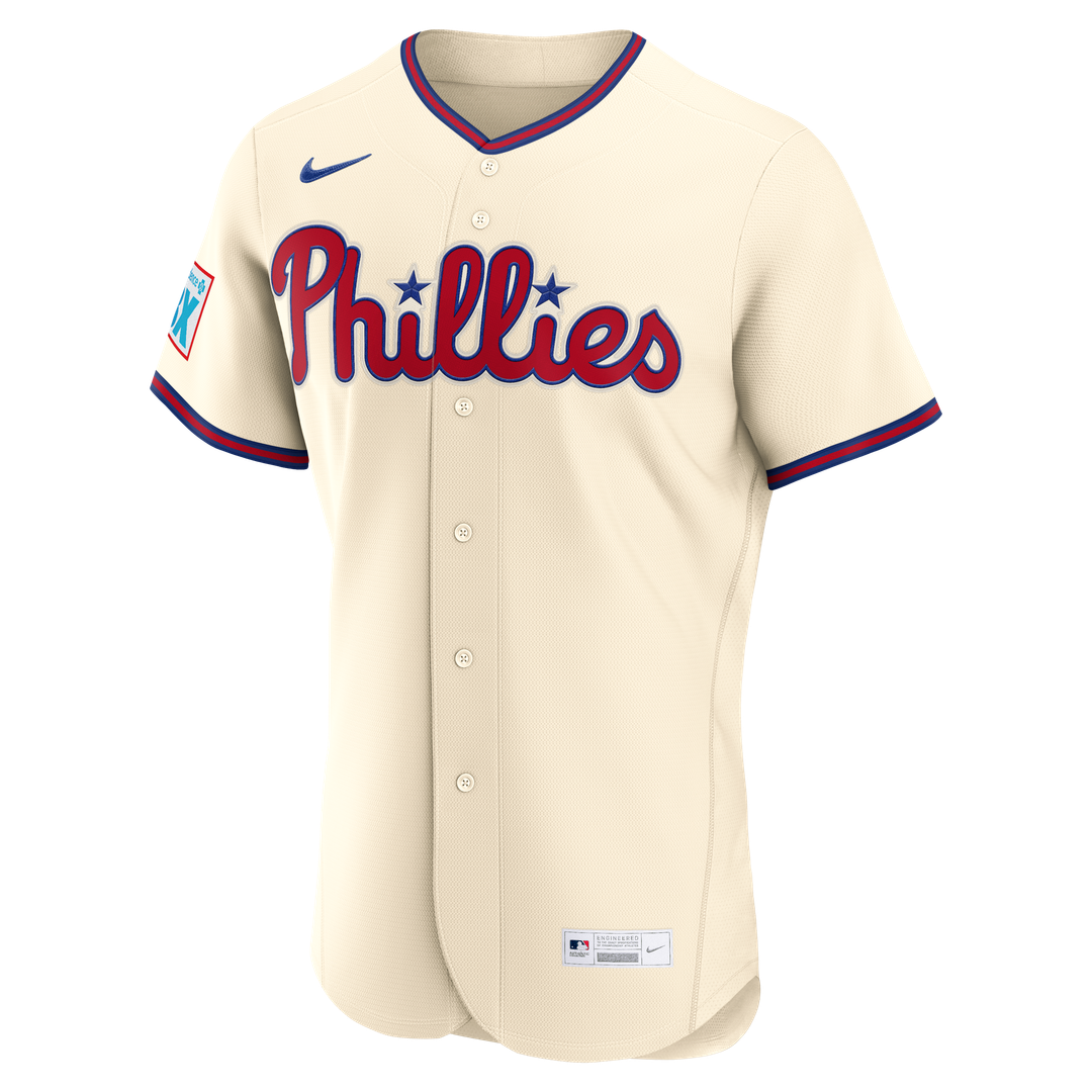Men's Philadelphia Phillies Bryce Harper Cream Alternate Sponsor Patch MLB Baseball Jersey - view 5