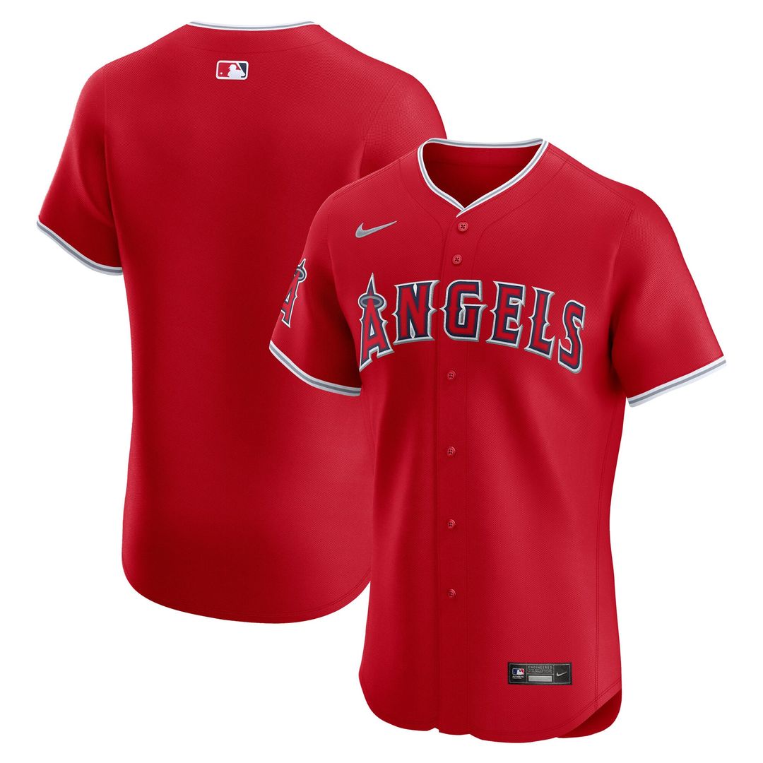 Men's Los Angeles Angels Red Alternate Elite MLB Baseball Jersey - view 1