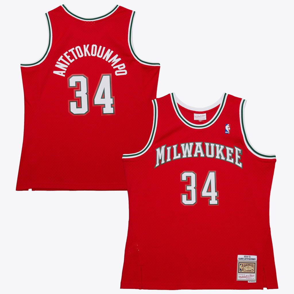 Men's Milwaukee Bucks Giannis Antetokounmpo 2014 Dark Alternate NBA Basketball Jersey - Red - view 1