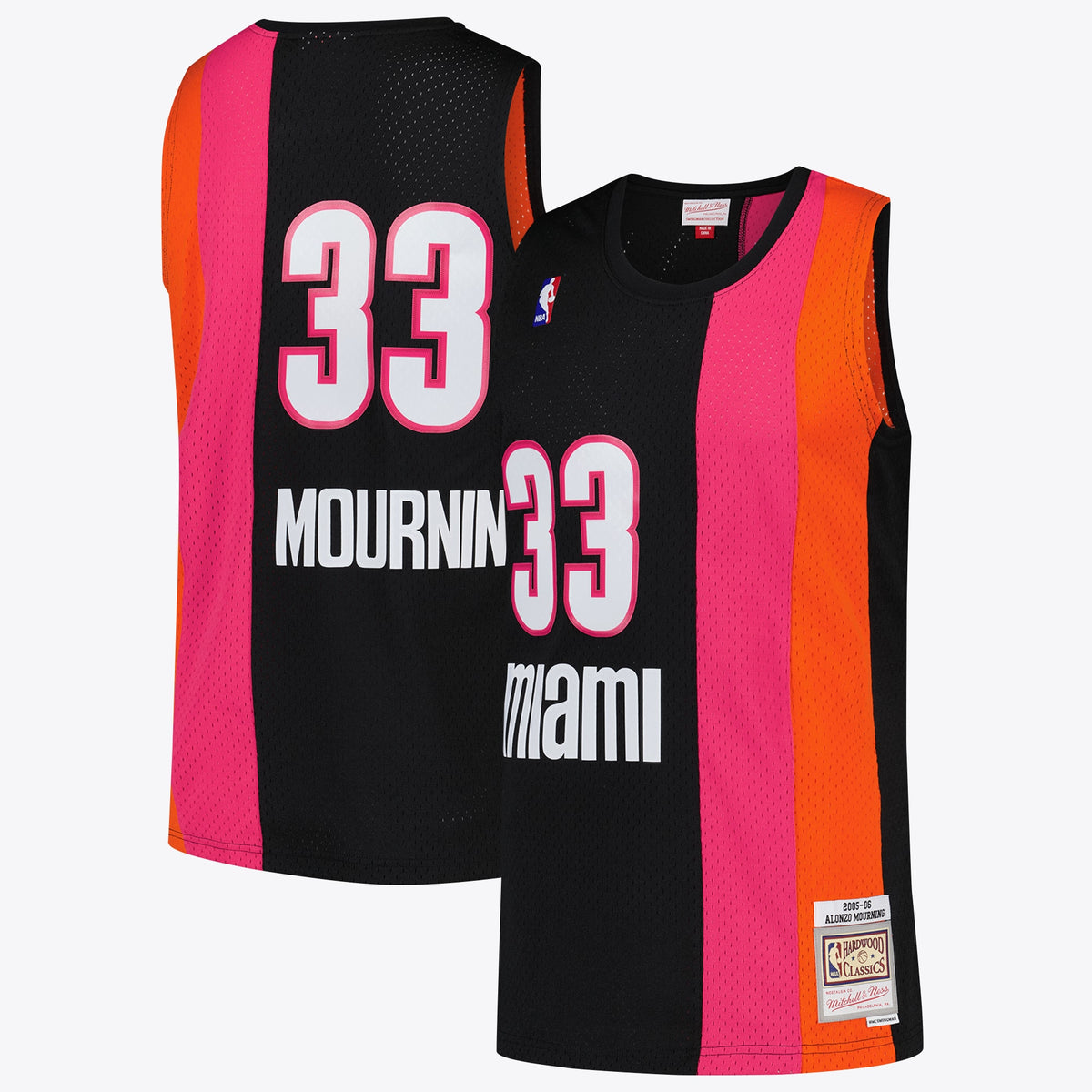 Men's Miami Heat NBA Alonzo Mourning Hardwood Classics Road Jersey - view 1