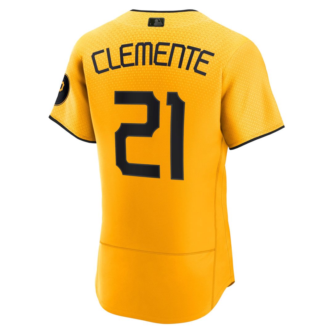Men's Pittsburgh Pirates Roberto Clemente Gold City Connect MLB Baseball Jersey - view 3