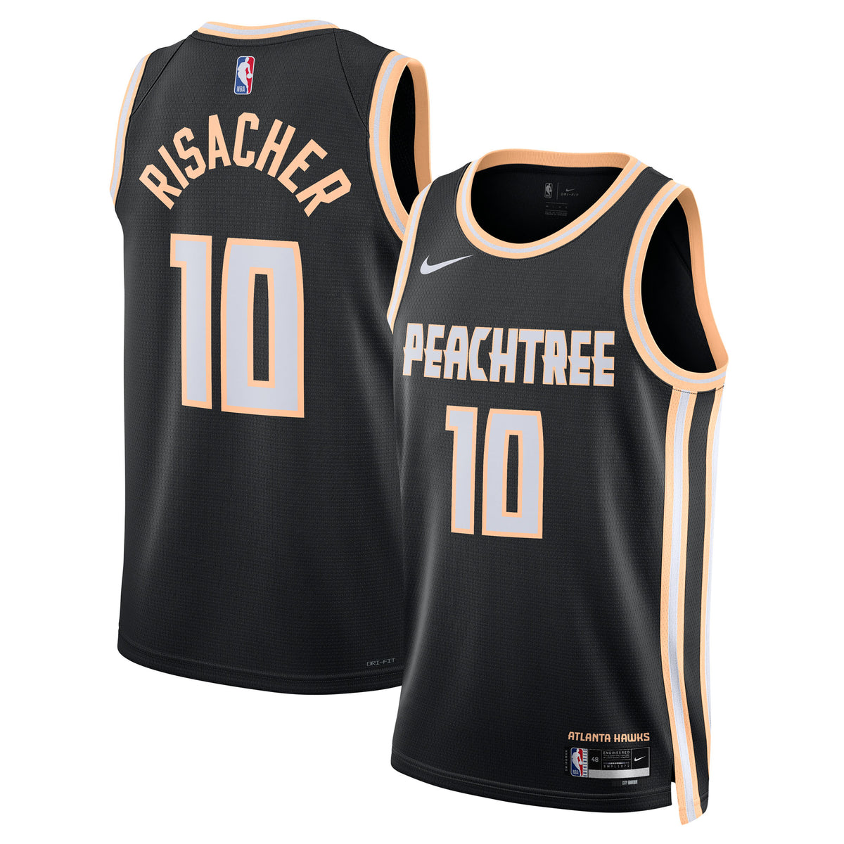 Unisex Zaccharie Risacher Atlanta Hawks 2025/26 City Edition Swingman NBA Basketball Jersey - Black - view 1
