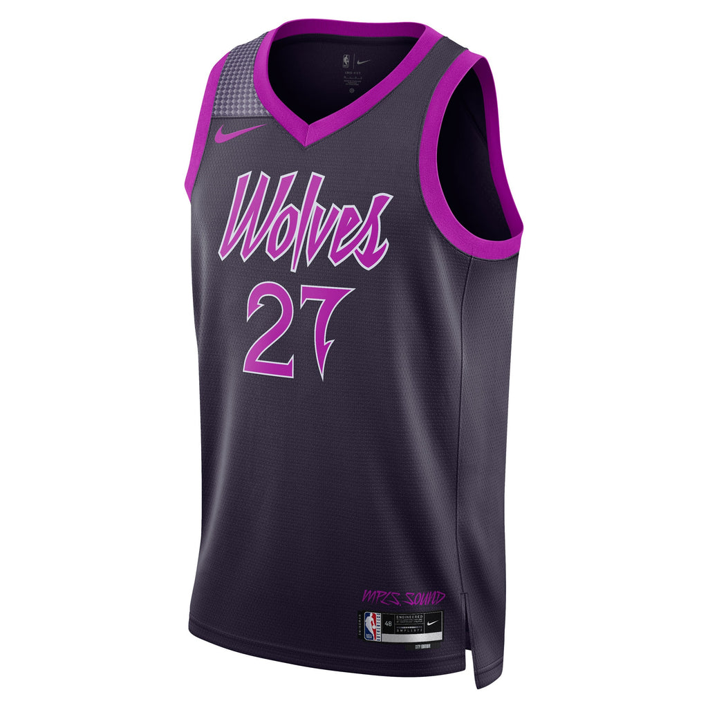 Unisex Rudy Gobert Minnesota Timberwolves 2025/26 City Edition Swingman NBA Basketball Jersey - Black - view 3