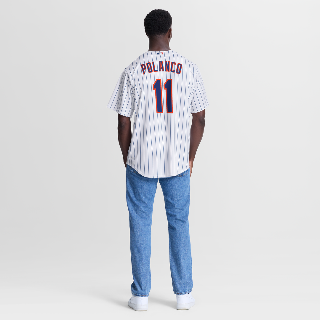 Men's New York Mets Jorge Polanco White Home Replica MLB Baseball Jersey - view 5