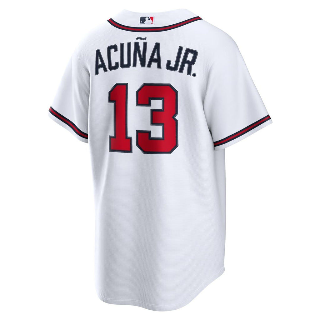 Men's Atlanta Braves Ronald Acuña Jr. White Home Replica MLB Baseball Jersey - view 3
