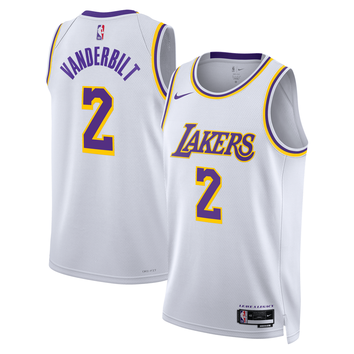 Unisex Los Angeles Lakers Association Edition Swingman NBA Basketball Jersey - White - Jarred Vanderbilt - view 1