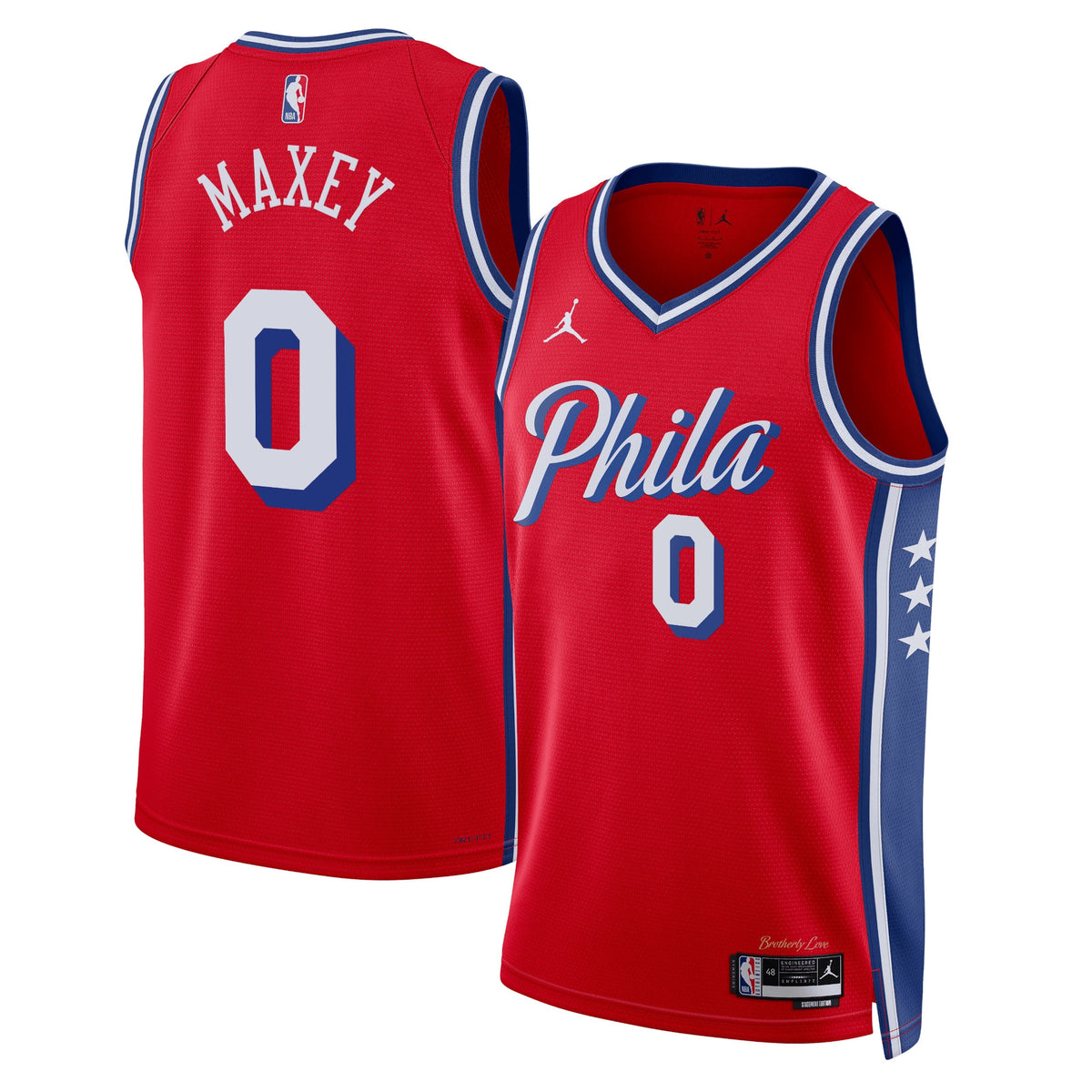 Unisex Tyrese Maxey Philadelphia 76ers Statement Edition Swingman NBA Basketball Jersey - Red - view 1
