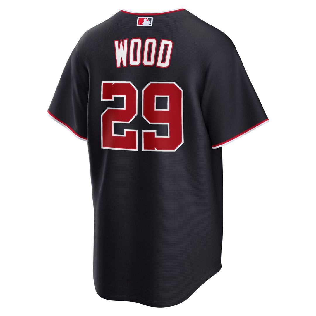 Men's Washington Nationals James Wood Navy Alternate Replica MLB Baseball Jersey - view 6