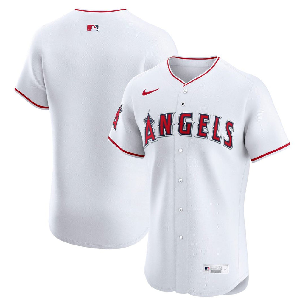 Men's Los Angeles Angels White Home Elite MLB Baseball Jersey - view 4