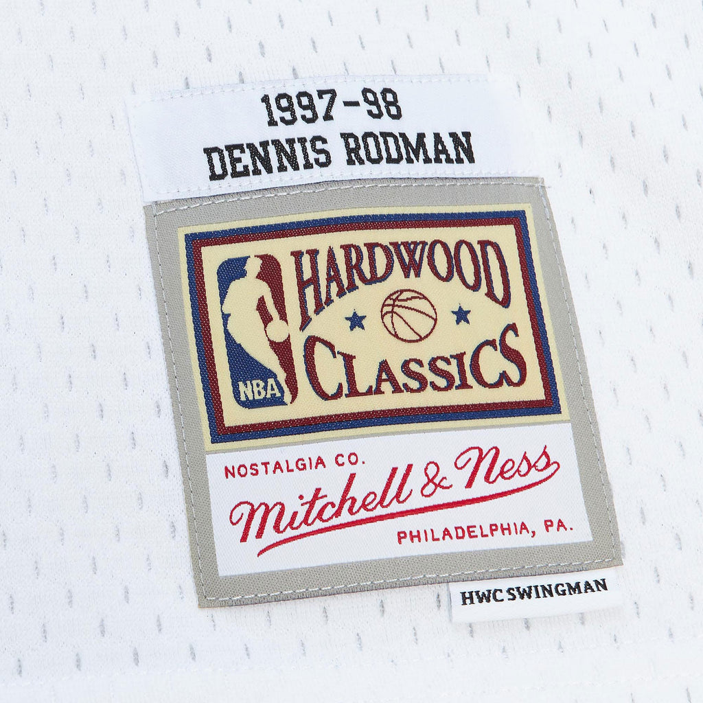 Men's Chicago Bulls Dennis Rodman 1997 Cracked Cement Swingman NBA Basketball Jersey - White - view 6