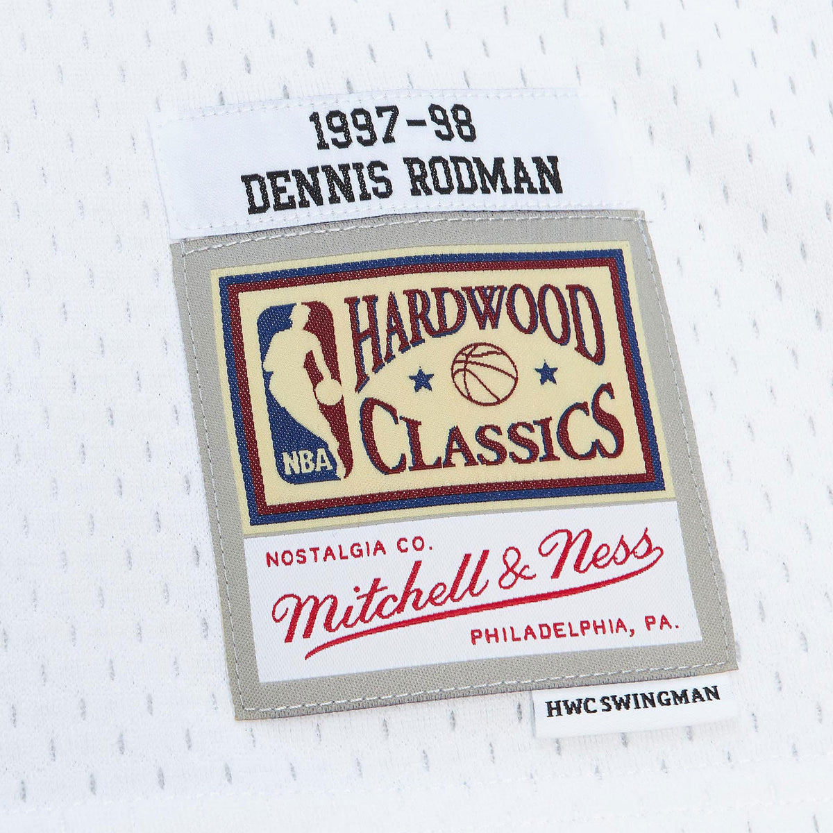 Men's Chicago Bulls Dennis Rodman 1997 Cracked Cement Swingman NBA Basketball Jersey - White - view 6