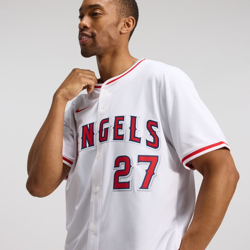 Men's Los Angeles Angels Mike Trout White Home Limited MLB Baseball Jersey - view 11