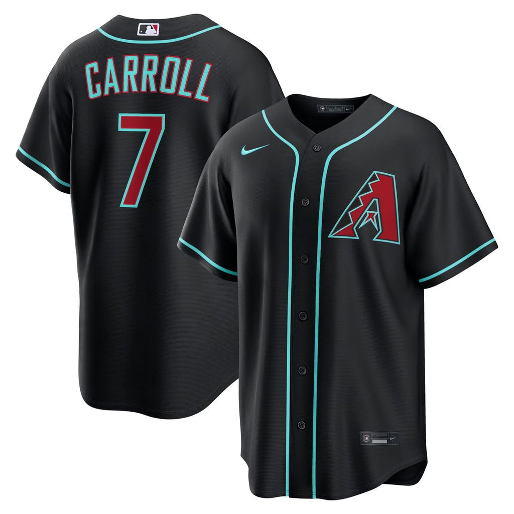Men's Arizona Diamondbacks Corbin Carroll Black Alternate Replica MLB Baseball Jersey - view 1