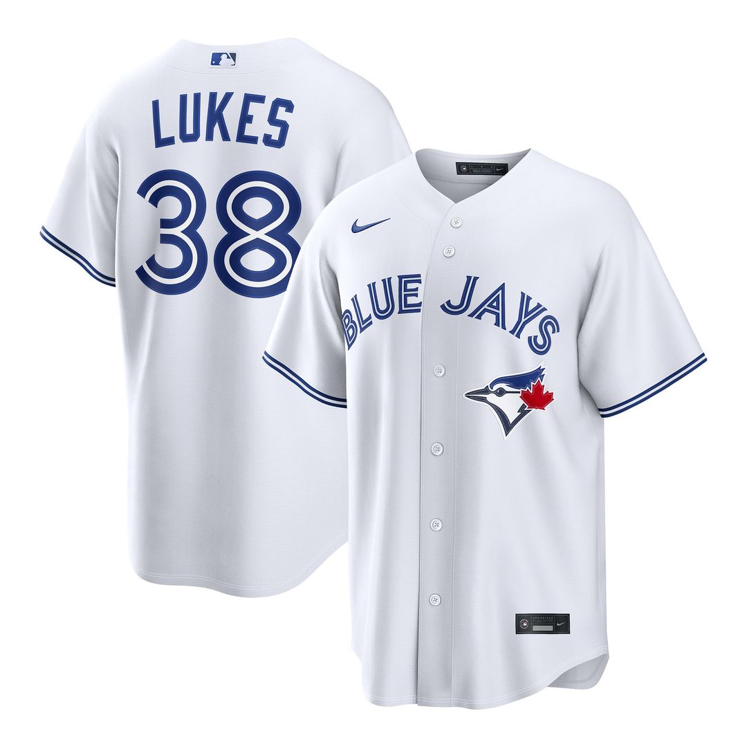 Men's Toronto Blue Jays Nathan Lukes White Home Replica MLB Baseball Jersey - view 1