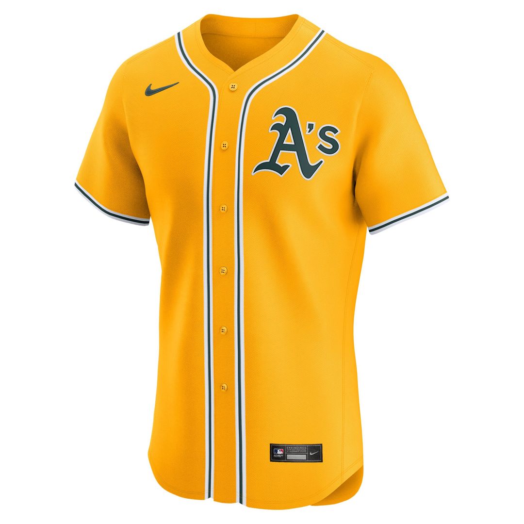Men's Athletics Gold Alternate 2 Elite MLB Baseball Jersey - view 2