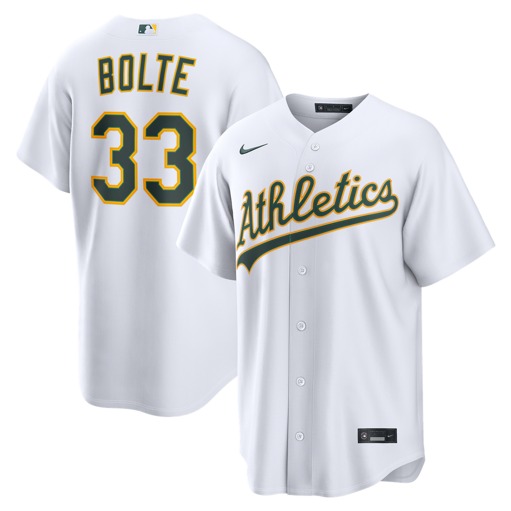 Men's Athletics Henry Bolte White Home Replica MLB Baseball Jersey - view 1