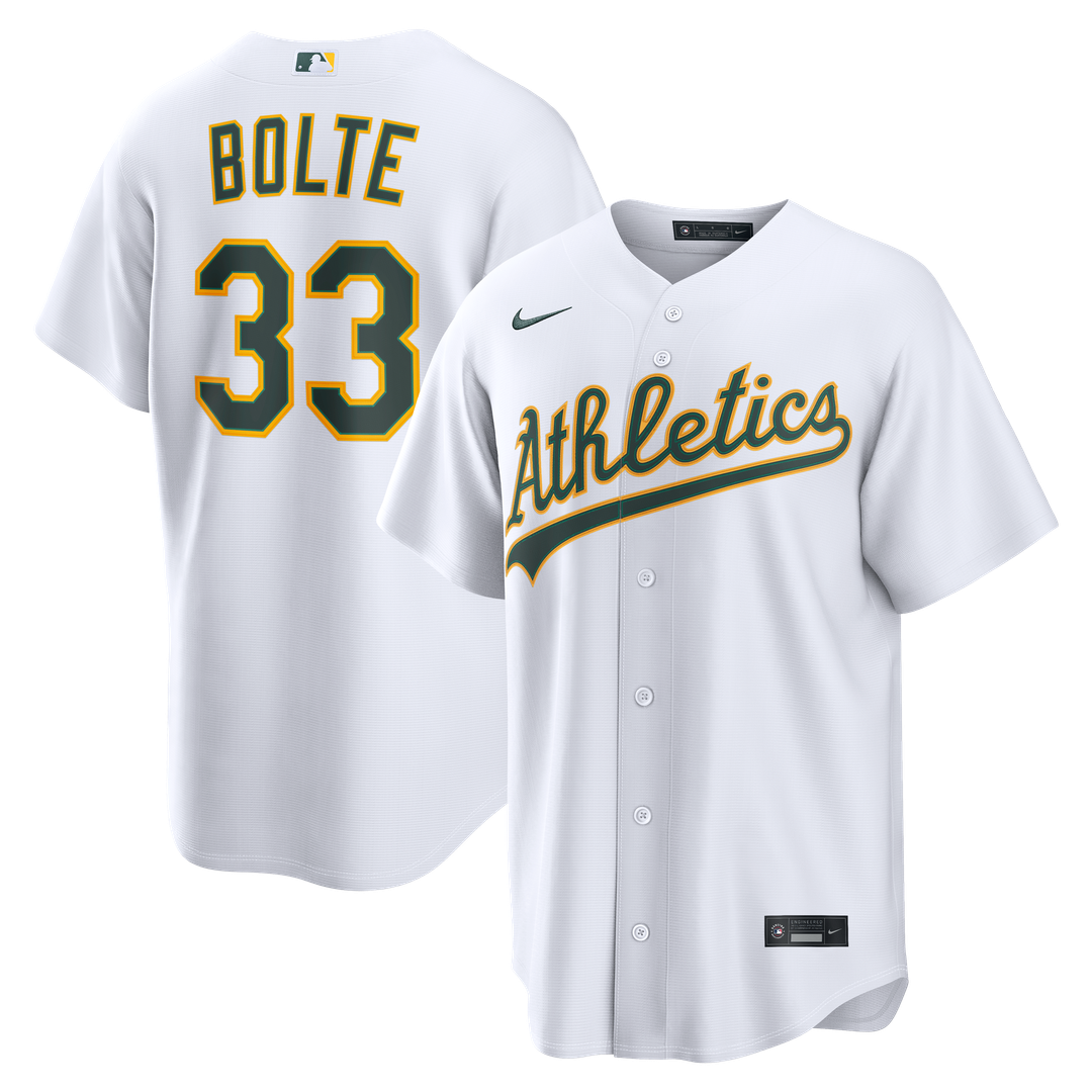 Men's Athletics Henry Bolte White Home Replica MLB Baseball Jersey - view 1
