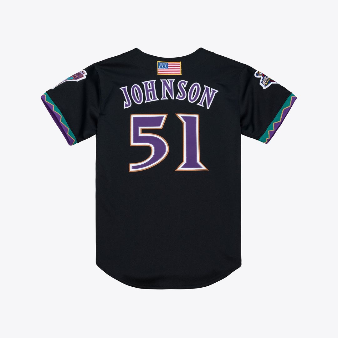 Men's Arizona Diamondbacks Randy Johnson Black 2001 MLB Baseball Jersey - view 10