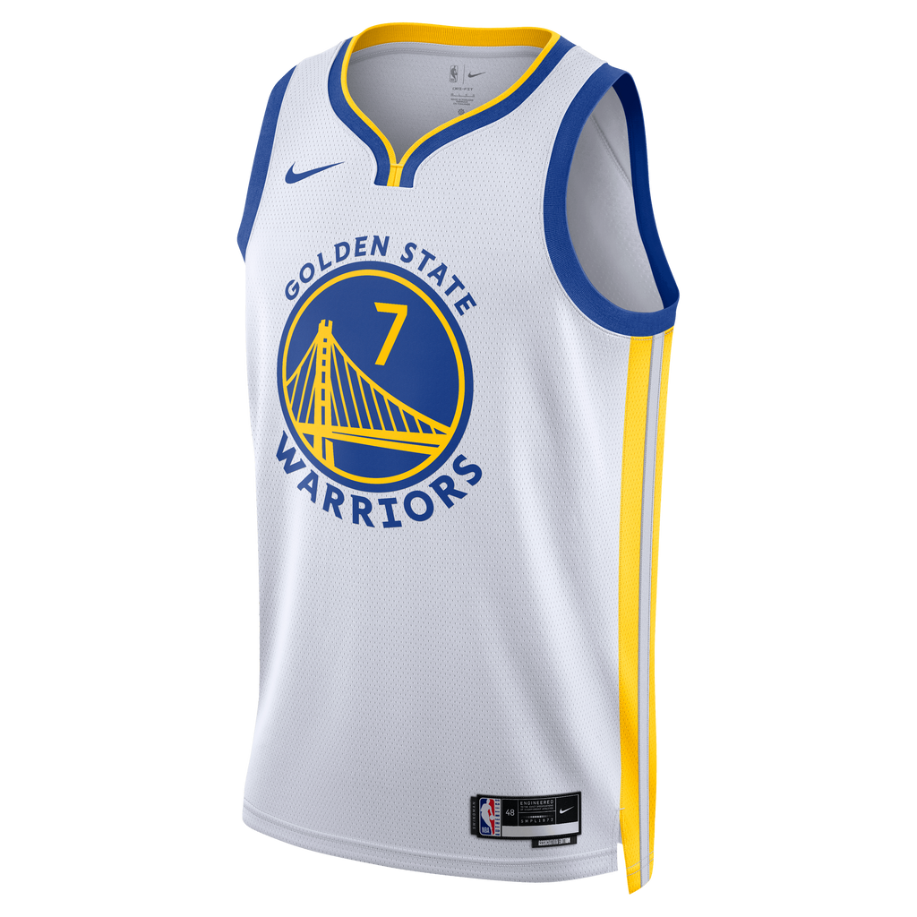 Unisex Kristaps Porziņģis Golden State Warriors Association Edition Swingman NBA Basketball Jersey - White - view 3