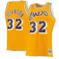 Men's Magic Johnson Gold Los Angeles Lakers 1984-85 Hardwood Classics Swingman NBA Basketball Jersey - view 1