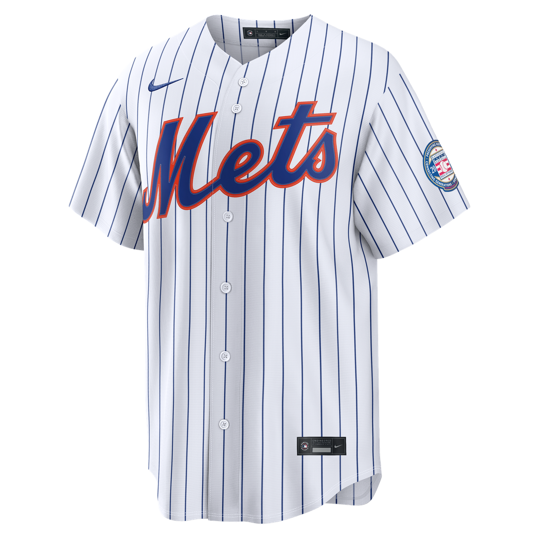 Men's New York Mets Carlos Beltran White Home Replica 2026 Hall of Fame Patch MLB Baseball Jersey - view 2