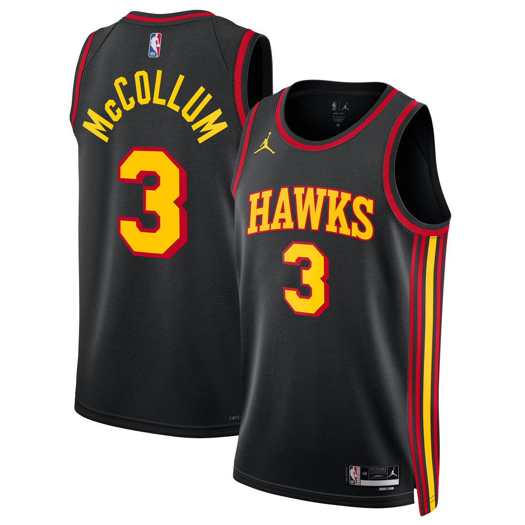 Unisex CJ McCollum Atlanta Hawks Statement Edition Swingman NBA Basketball Jersey - Black - view 1