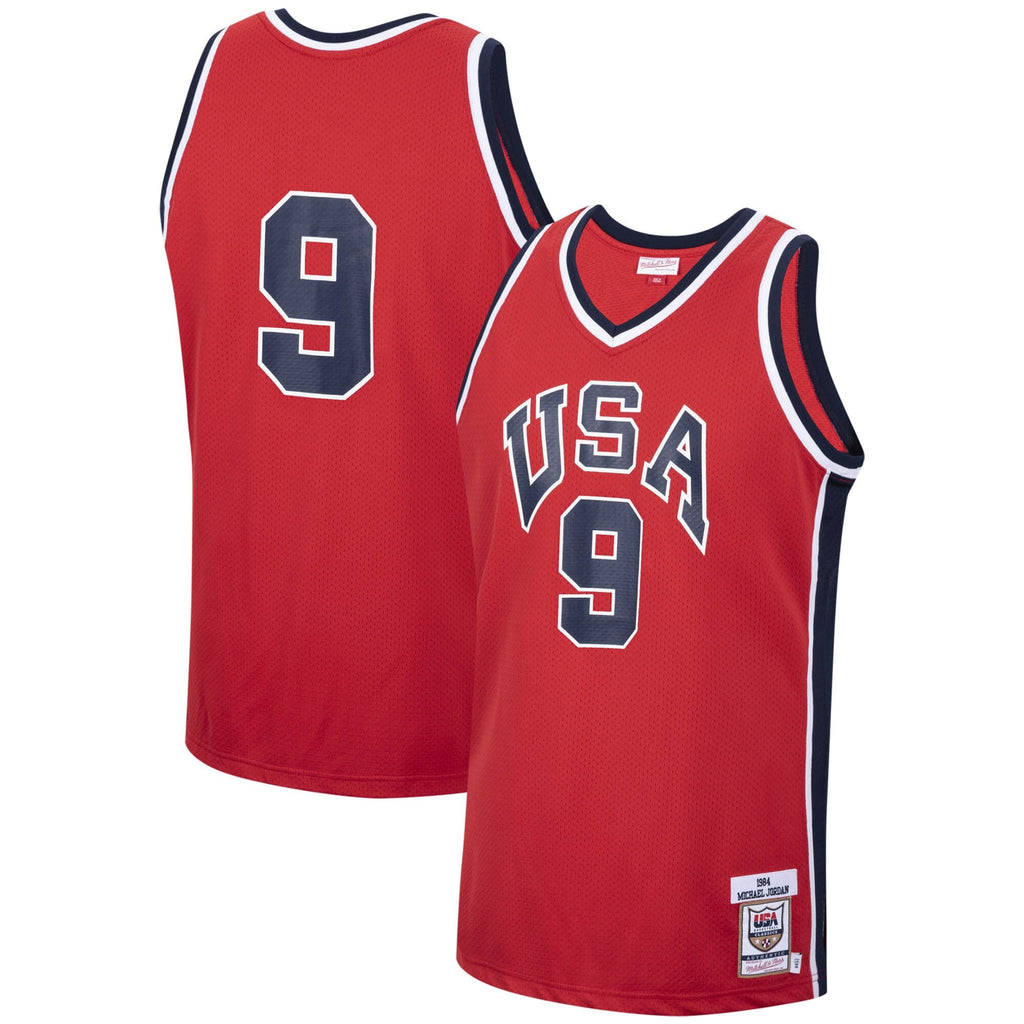 Men's USA 1984 Michael Jordan USA Basketball Alternate Basketball Jersey - Red - view 1