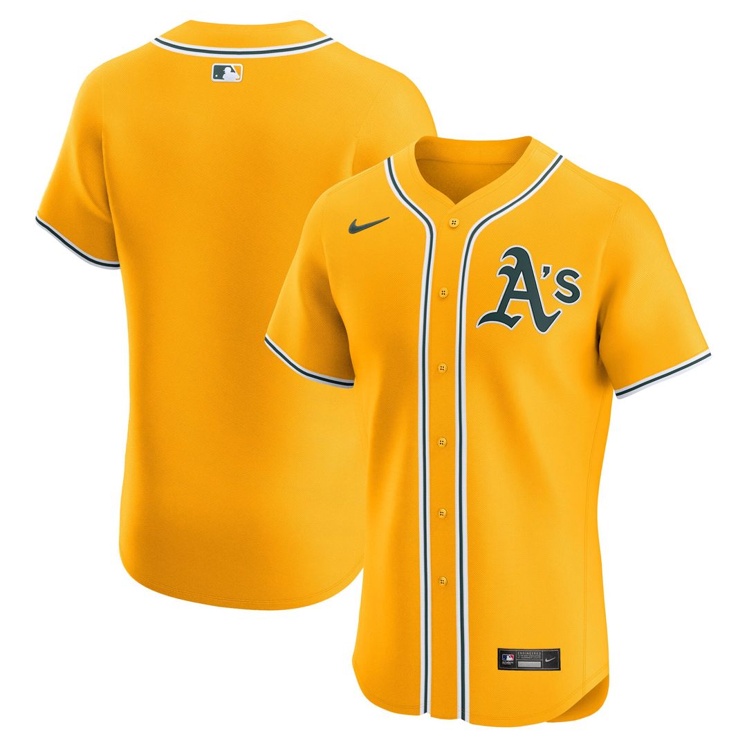 Men's Athletics Gold Alternate 2 Elite MLB Baseball Jersey - view 1