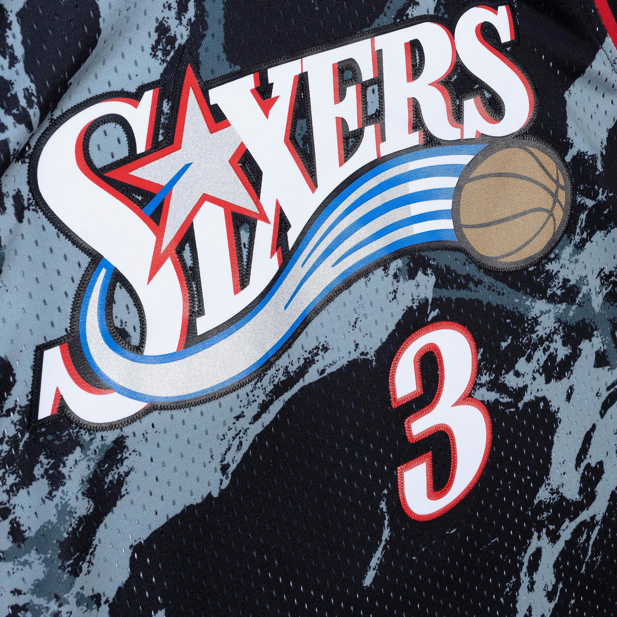 Men's Philadelphia 76ers Allen Iverson 2000 Team Marble Swingman NBA Basketball Jersey - Black - view 5