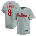 Men's Philadelphia Phillies Bryce Harper Gray Road Limited MLB Baseball Jersey - view 4