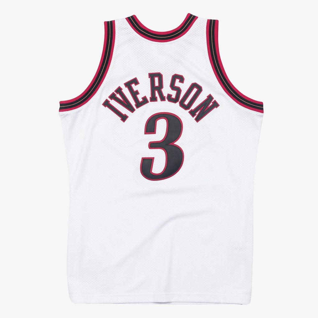 Men's Philadelphia 76ers Allen Iverson 1997 NBA Basketball Jersey - White - view 4