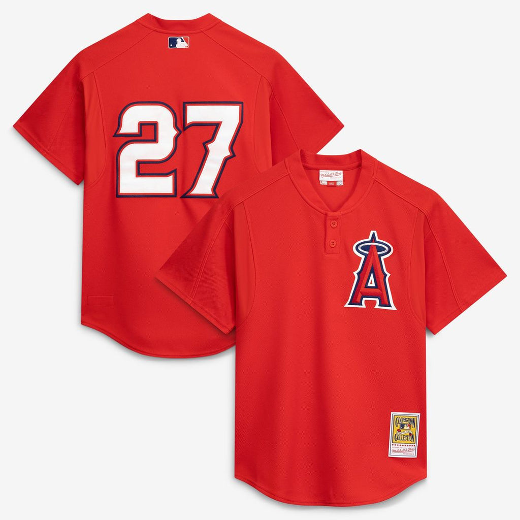 Men's California Angels Vladimir Guerrero Red Batting Practice MLB Baseball Jersey - view 1