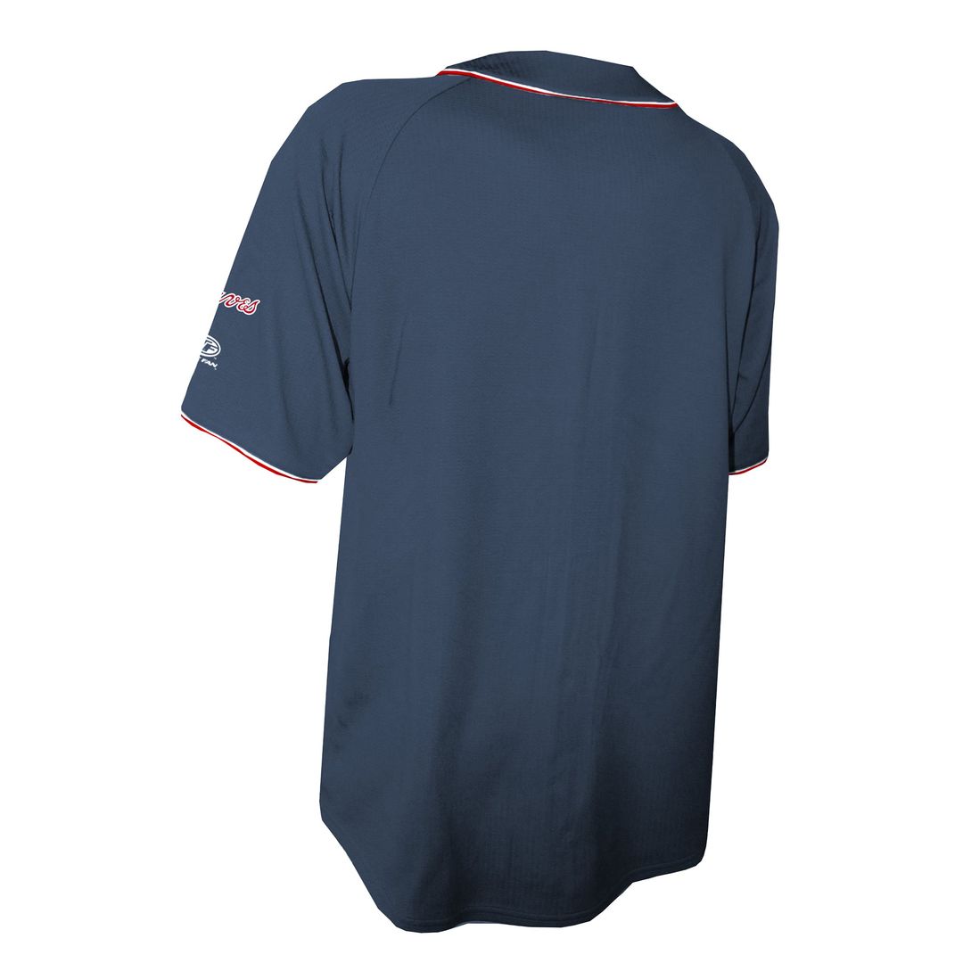 Men's Atlanta Braves Navy Team Color Full-Button Fashion MLB Baseball Jersey - view 3