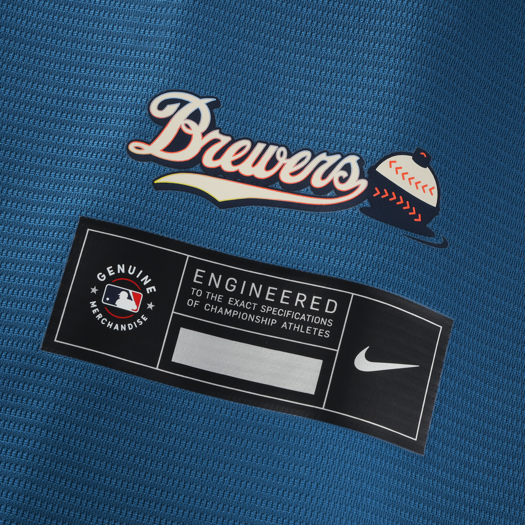 Men's Milwaukee Brewers Jackson Chourio Mineral Blue 2026 City Connect Stadium MLB Baseball Jersey - view 7