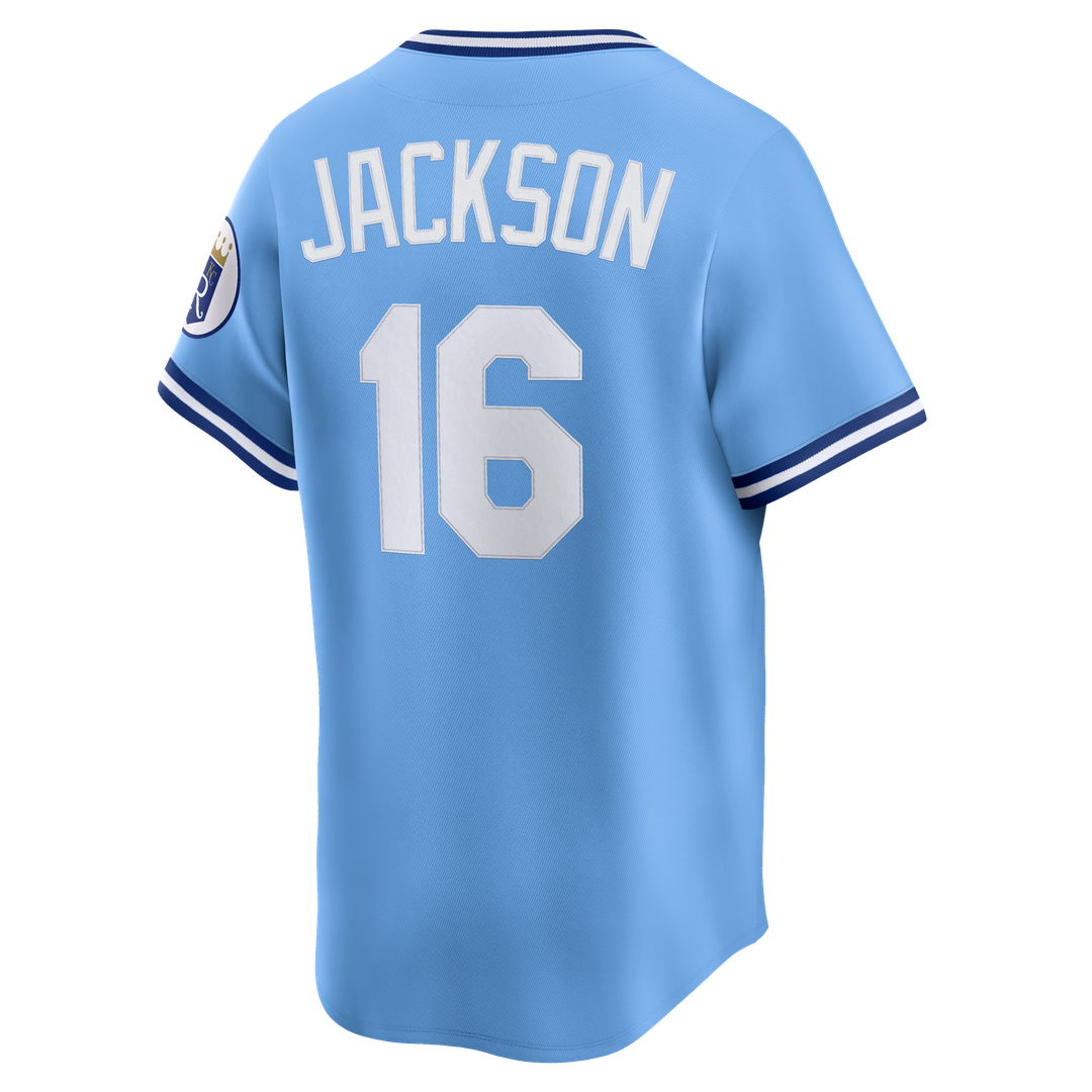 Men's Kansas City Royals Bo Jackson Light Blue Throwback Cooperstown Collection Limited MLB Baseball Jersey - view 4