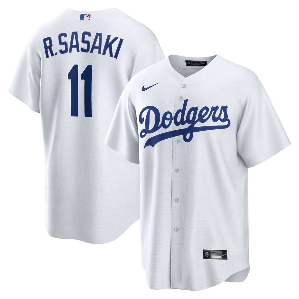 Men's Los Angeles Dodgers Rōki Sasaki White Replica MLB Baseball Jersey - view 1