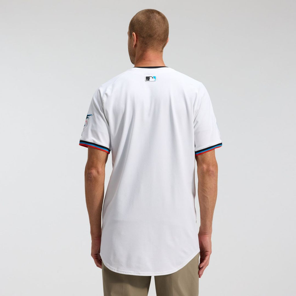 Men's Miami Marlins White Home Elite MLB Baseball Jersey - view 3