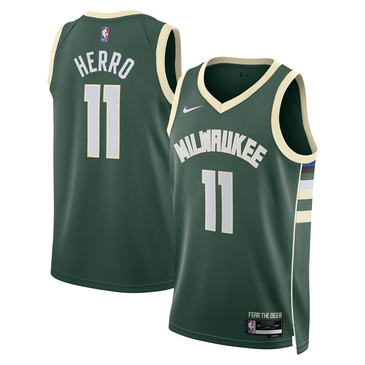 Unisex Tyler Herro Milwaukee Bucks Icon Edition Swingman NBA Basketball Jersey - Hunter Green - view 2