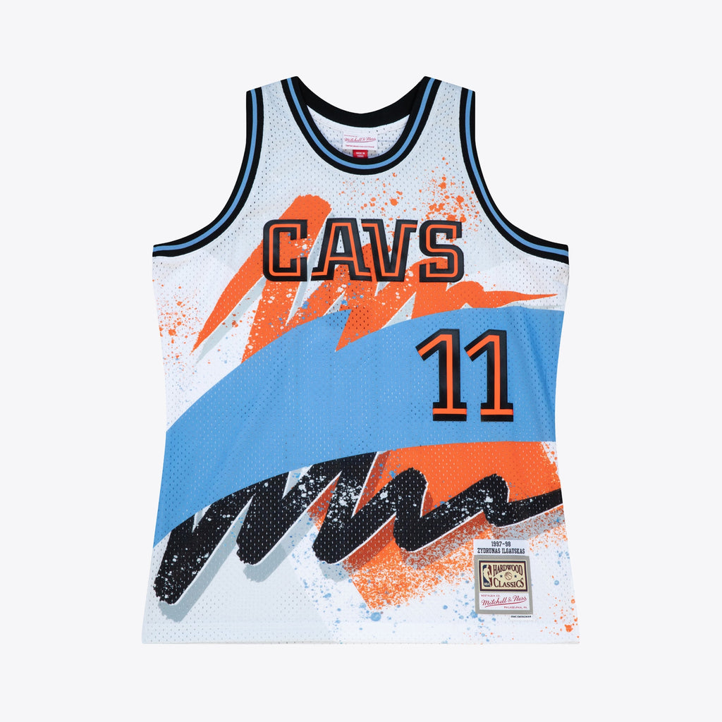 Men's Cleveland Cavaliers Zydrunas Ilgauskas 1997 Hyper Hoops Swingman NBA Basketball Jersey - White - view 3
