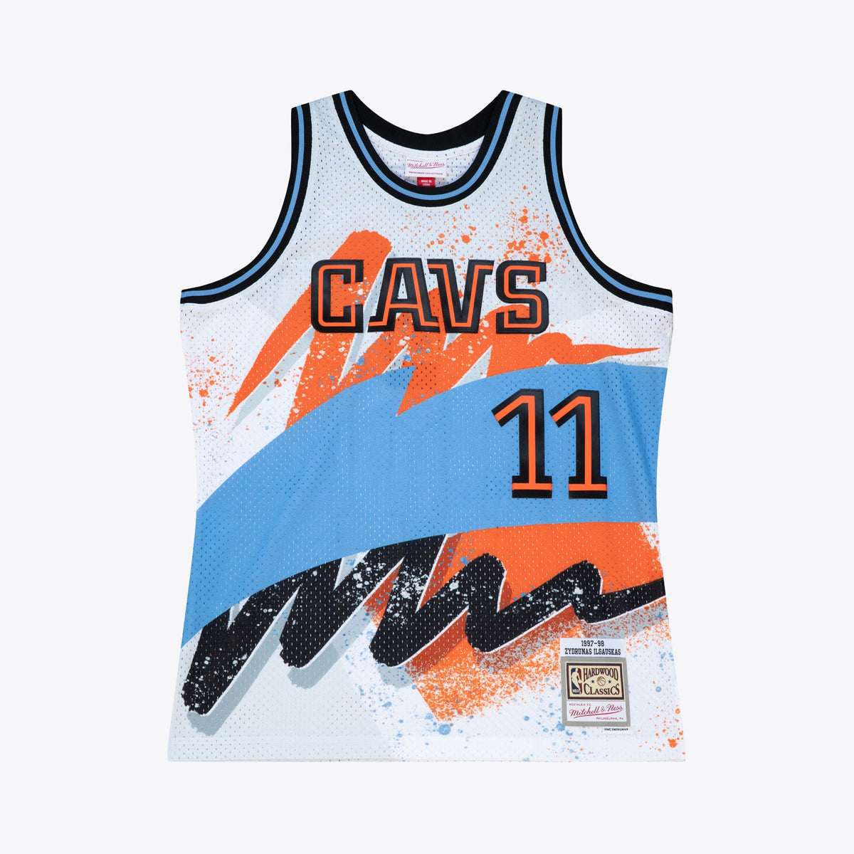 Men's Cleveland Cavaliers Zydrunas Ilgauskas 1997 Hyper Hoops Swingman NBA Basketball Jersey - White - view 3