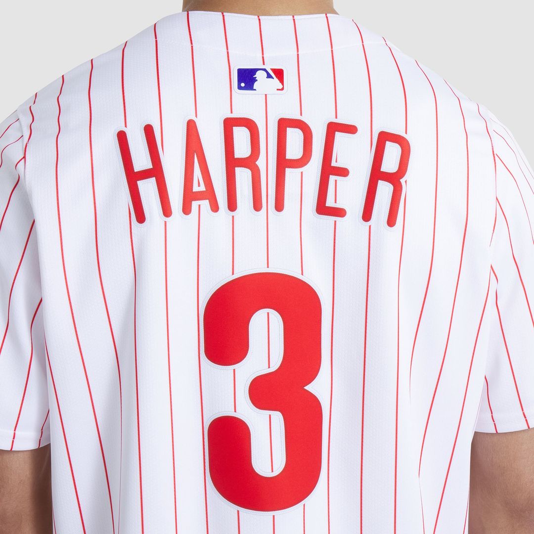 Men's Philadelphia Phillies Bryce Harper White Home Limited MLB Baseball Jersey - view 10
