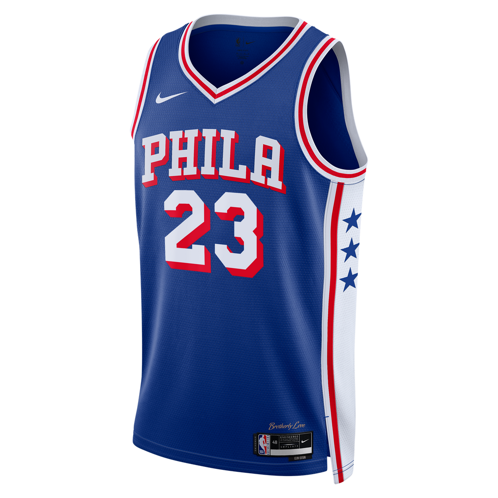Unisex Lebron James Philadelphia 76ers Icon Edition Swingman NBA Basketball Jersey - Royal - view 3