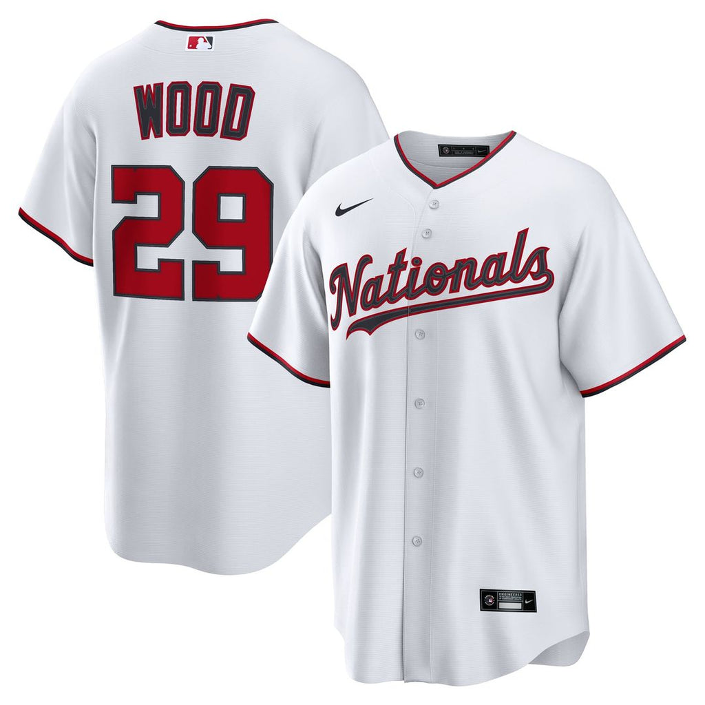 Men's Washington Nationals James Wood White Home Replica MLB Baseball Jersey - view 1