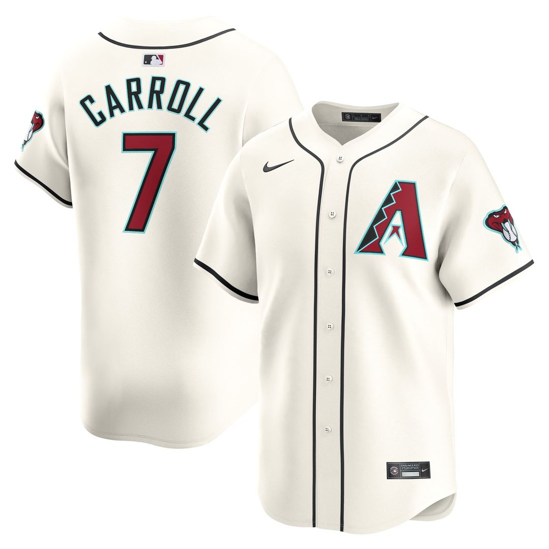 Men's Arizona Diamondbacks Corbin Carroll White Home Limited MLB Baseball Jersey - view 1