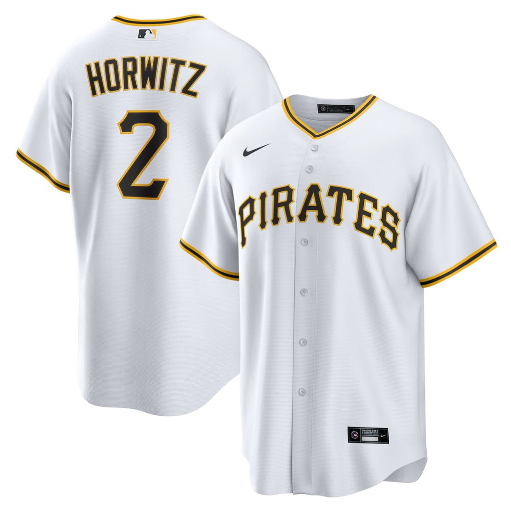 Men's Pittsburgh Pirates Spencer Horwitz White Home Replica MLB Baseball Jersey - view 1